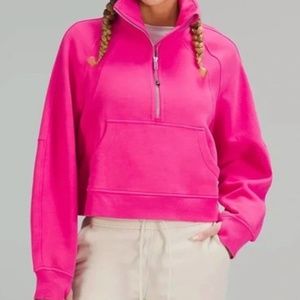 NWT Lululemon Sonic Pink Scuba Funnel Neck Half Zip